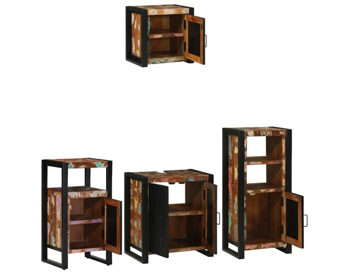 Sonata H Комплект мебели за баня 4 pcs Солидна рециклирана дървесина