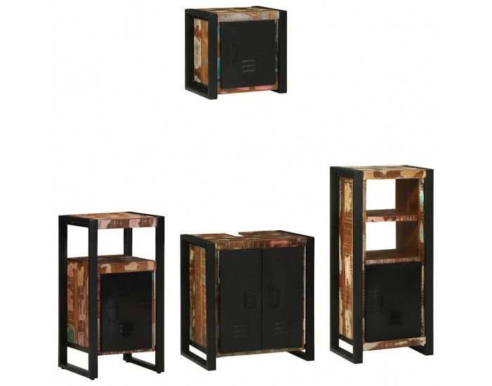 Sonata H Комплект мебели за баня 4 pcs Солидна рециклирана дървесина