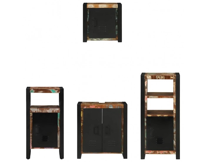 Sonata H Комплект мебели за баня 4 pcs Солидна рециклирана дървесина