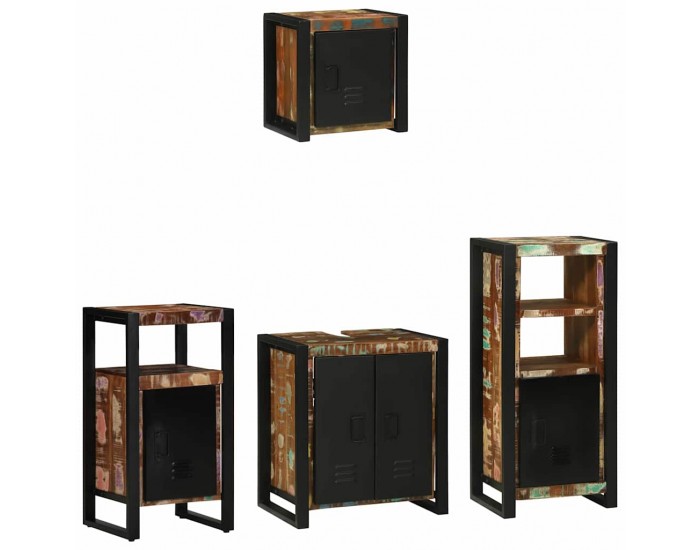 Sonata H Комплект мебели за баня 4 pcs Солидна рециклирана дървесина