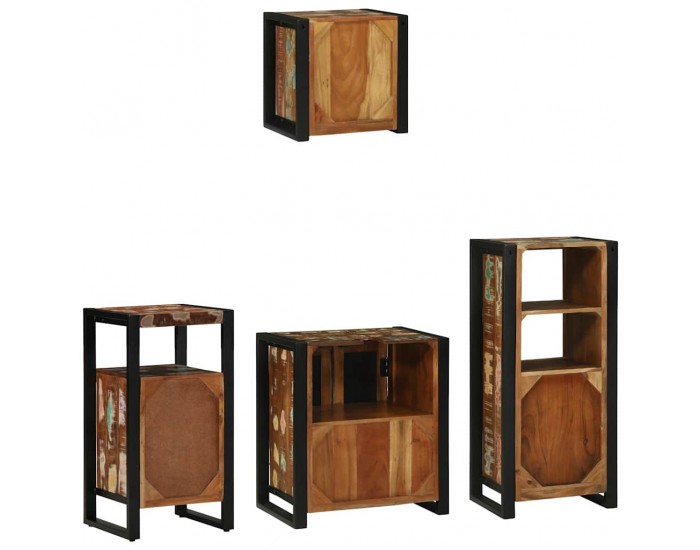 Sonata H Комплект мебели за баня 4 pcs Солидна рециклирана дървесина