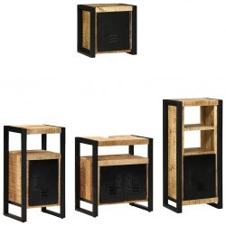 Sonata H Комплект мебели за баня 4 pcs Кафяво Солидно мангово дърво - Комплекти