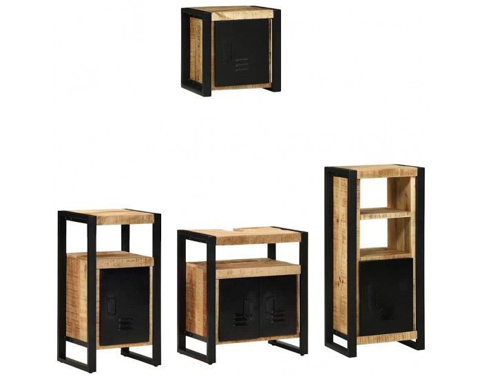 Sonata H Комплект мебели за баня 4 pcs Кафяво Солидно мангово дърво