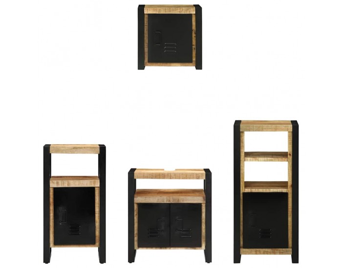 Sonata H Комплект мебели за баня 4 pcs Кафяво Солидно мангово дърво