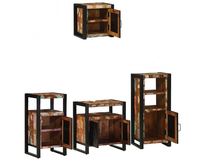 Sonata H Комплект мебели за баня 4 pcs Кафяво Солидно мангово дърво