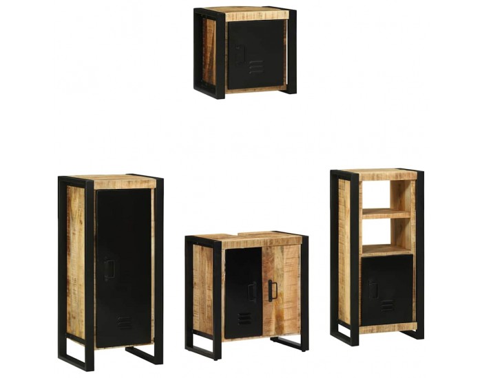 Sonata H Комплект мебели за баня 4 pcs Кафяво Солидно мангово дърво