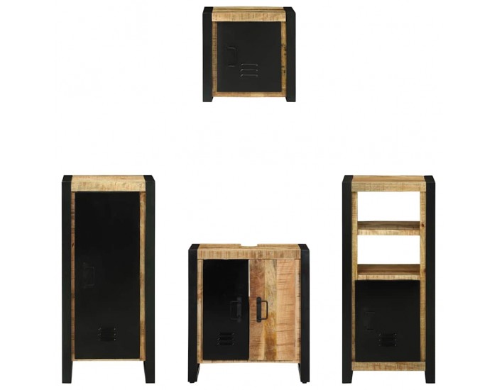 Sonata H Комплект мебели за баня 4 pcs Кафяво Солидно мангово дърво