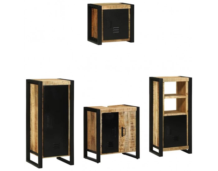 Sonata H Комплект мебели за баня 4 pcs Кафяво Солидно мангово дърво