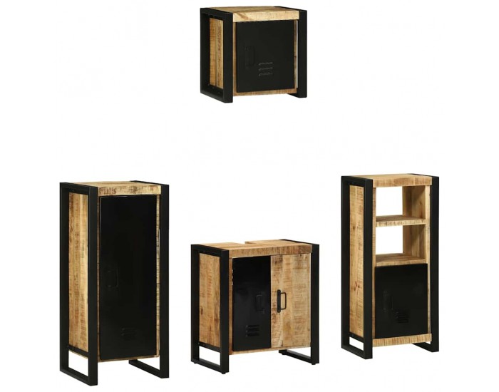 Sonata H Комплект мебели за баня 4 pcs Кафяво Солидно мангово дърво