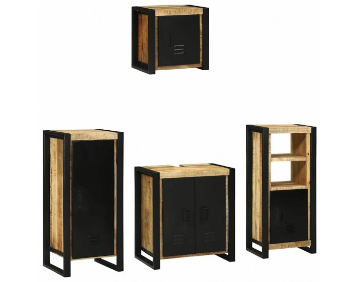 Sonata H Комплект мебели за баня 4 pcs Кафяво Солидно мангово дърво