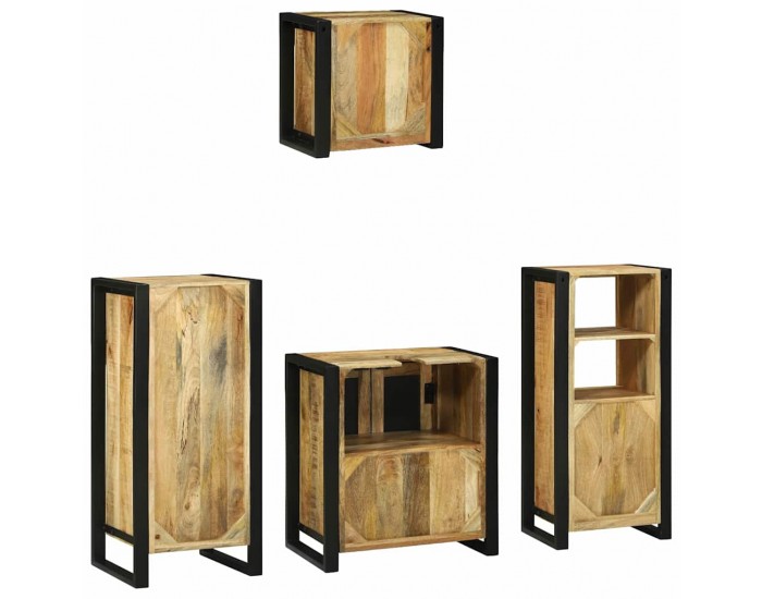 Sonata H Комплект мебели за баня 4 pcs Кафяво Солидно мангово дърво