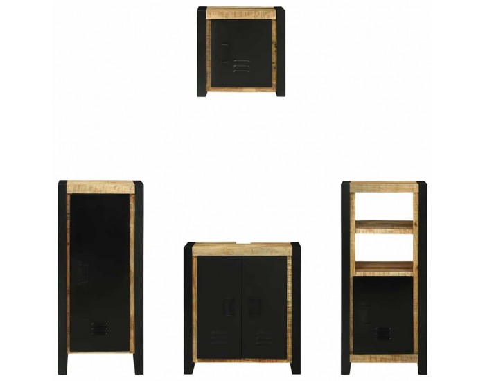 Sonata H Комплект мебели за баня 4 pcs Кафяво Солидно мангово дърво