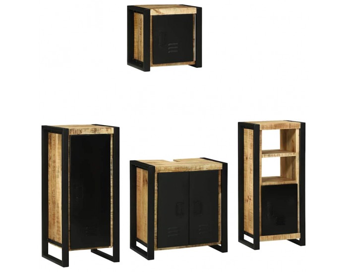 Sonata H Комплект мебели за баня 4 pcs Кафяво Солидно мангово дърво