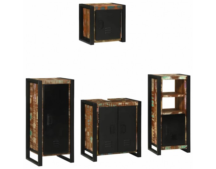 Sonata H Комплект мебели за баня 4 pcs Солидна рециклирана дървесина