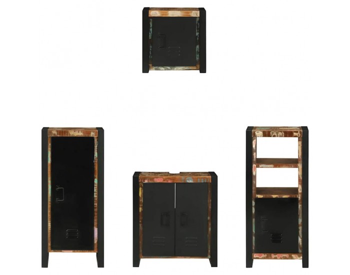 Sonata H Комплект мебели за баня 4 pcs Солидна рециклирана дървесина