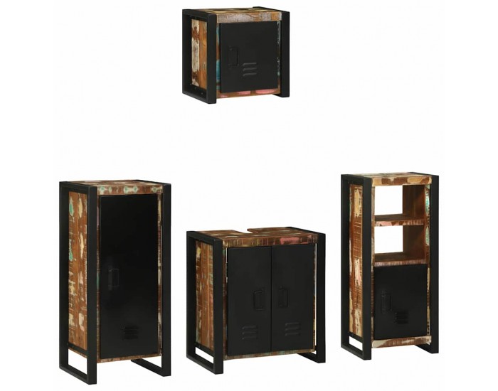 Sonata H Комплект мебели за баня 4 pcs Солидна рециклирана дървесина