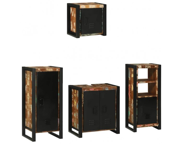 Sonata H Комплект мебели за баня 4 pcs Солидна рециклирана дървесина