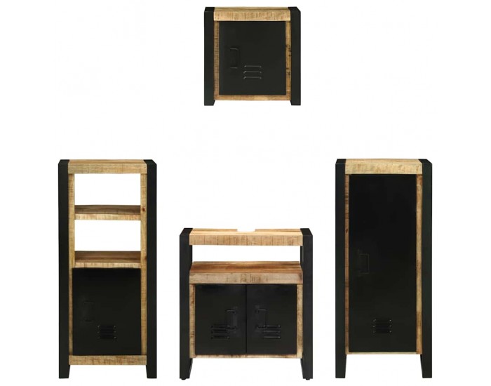 Sonata H Комплект мебели за баня 4 pcs Кафяво Солидно мангово дърво