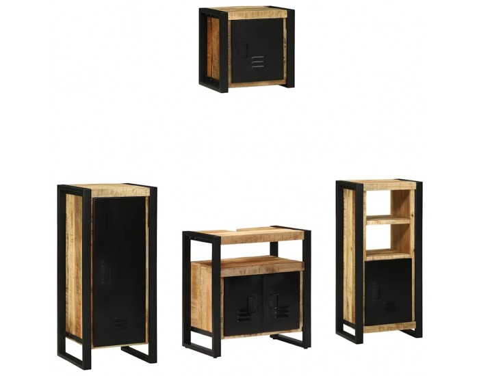 Sonata H Комплект мебели за баня 4 pcs Кафяво Солидно мангово дърво