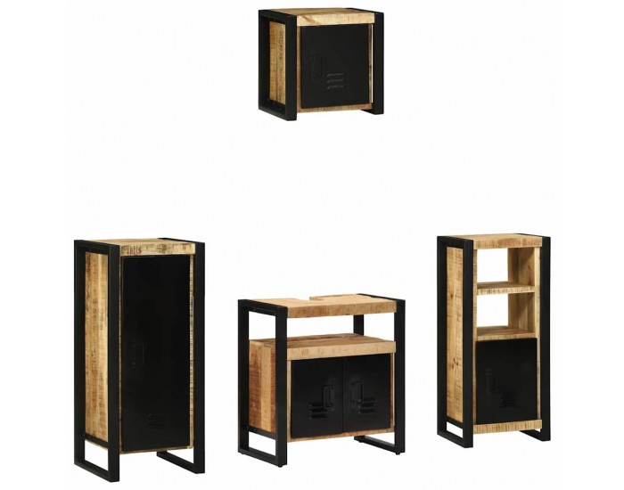 Sonata H Комплект мебели за баня 4 pcs Кафяво Солидно мангово дърво