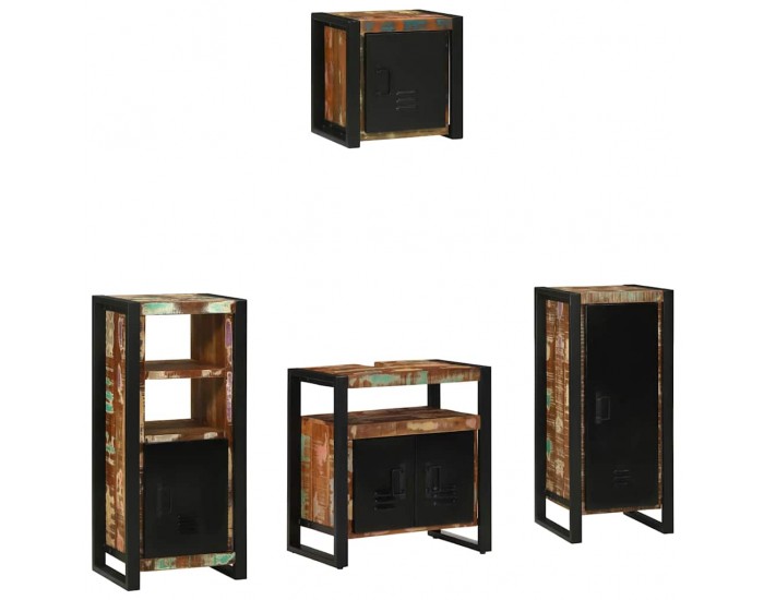 Sonata H Комплект мебели за баня 4 pcs Солидна рециклирана дървесина