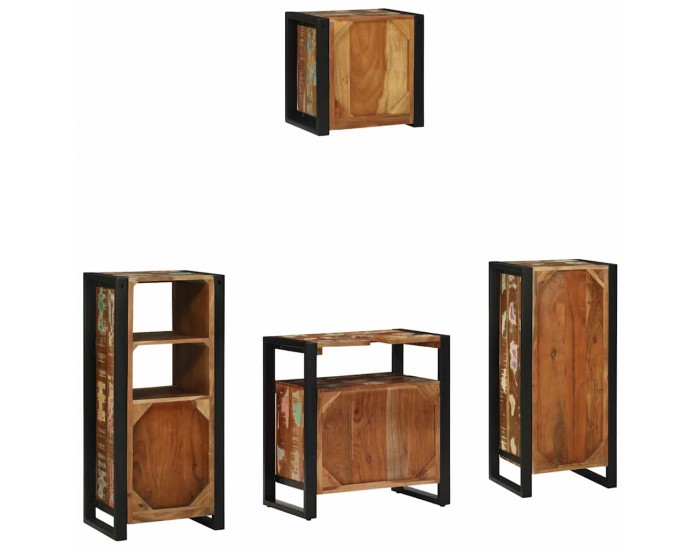 Sonata H Комплект мебели за баня 4 pcs Солидна рециклирана дървесина