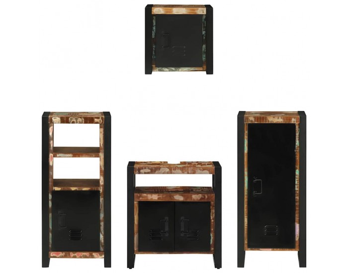 Sonata H Комплект мебели за баня 4 pcs Солидна рециклирана дървесина