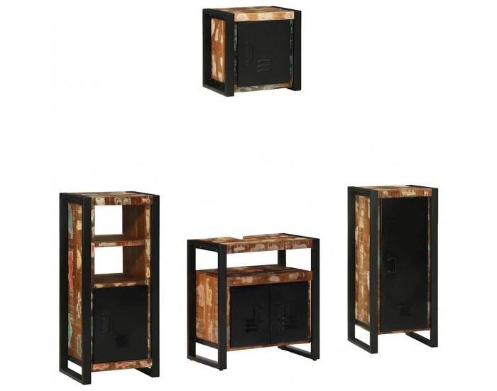 Sonata H Комплект мебели за баня 4 pcs Солидна рециклирана дървесина