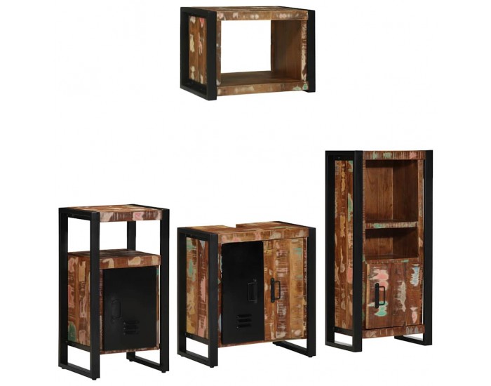 Sonata H Комплект мебели за баня 4 pcs Солидна рециклирана дървесина