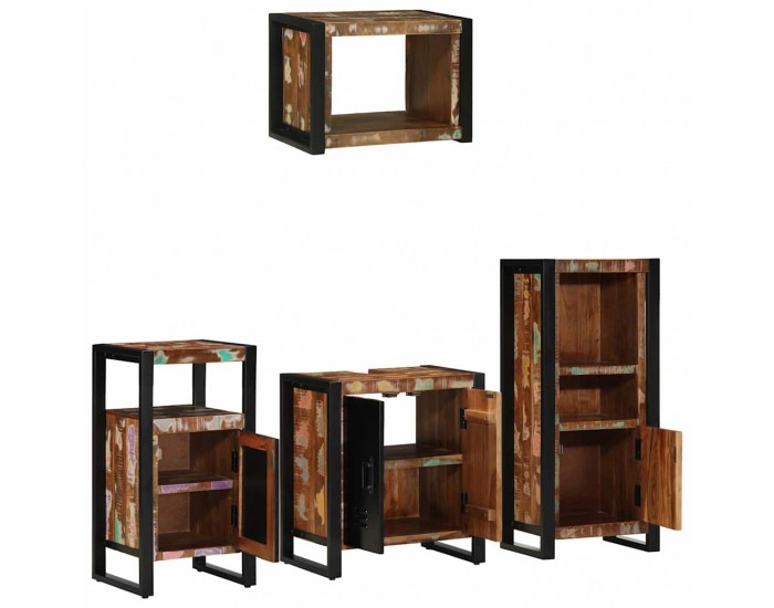 Sonata H Комплект мебели за баня 4 pcs Солидна рециклирана дървесина