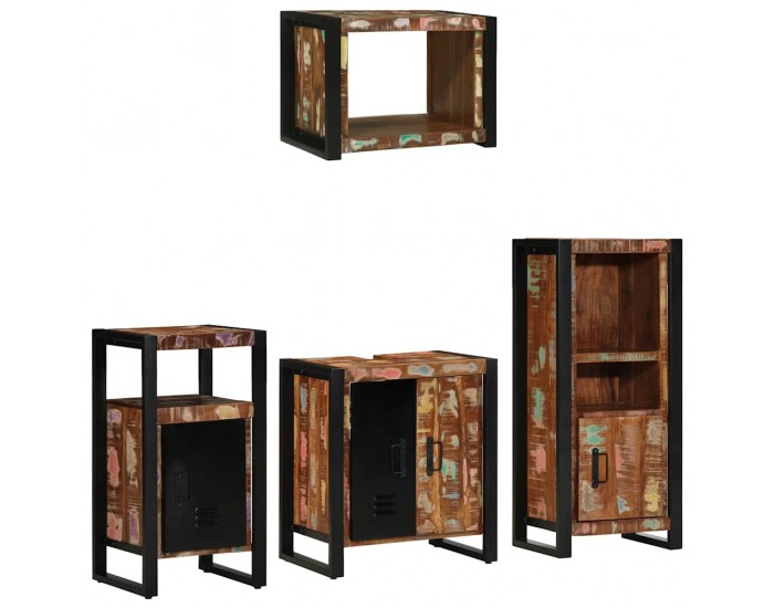 Sonata H Комплект мебели за баня 4 pcs Солидна рециклирана дървесина