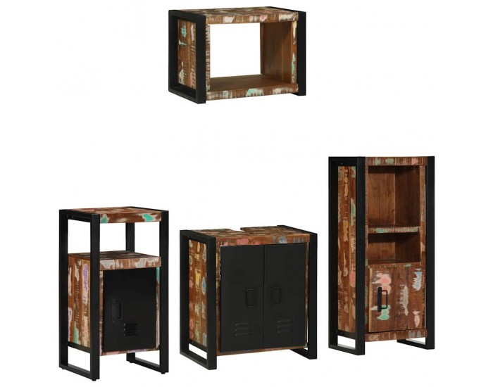 Sonata H Комплект мебели за баня 4 pcs Солидна рециклирана дървесина