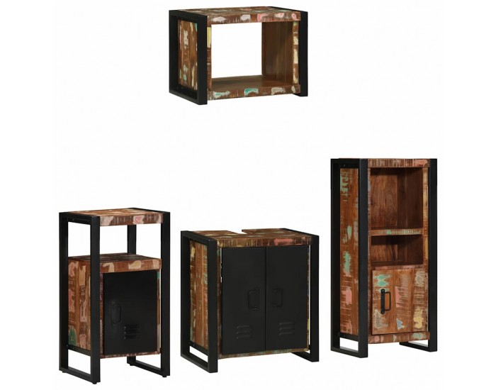 Sonata H Комплект мебели за баня 4 pcs Солидна рециклирана дървесина