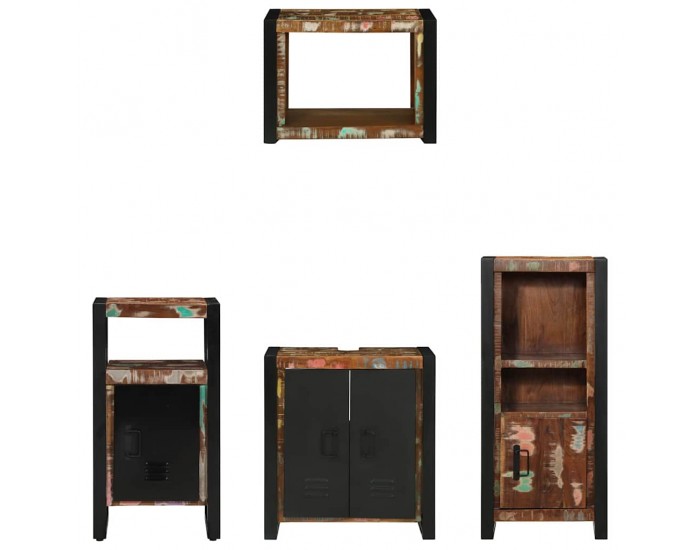 Sonata H Комплект мебели за баня 4 pcs Солидна рециклирана дървесина