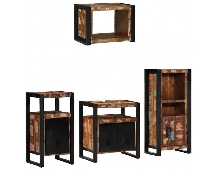 Sonata H Комплект мебели за баня 4 pcs Солидна рециклирана дървесина