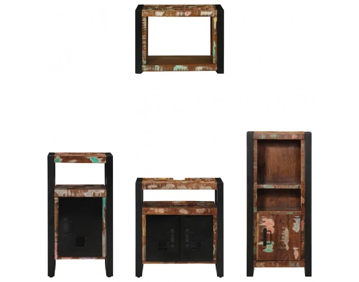 Sonata H Комплект мебели за баня 4 pcs Солидна рециклирана дървесина