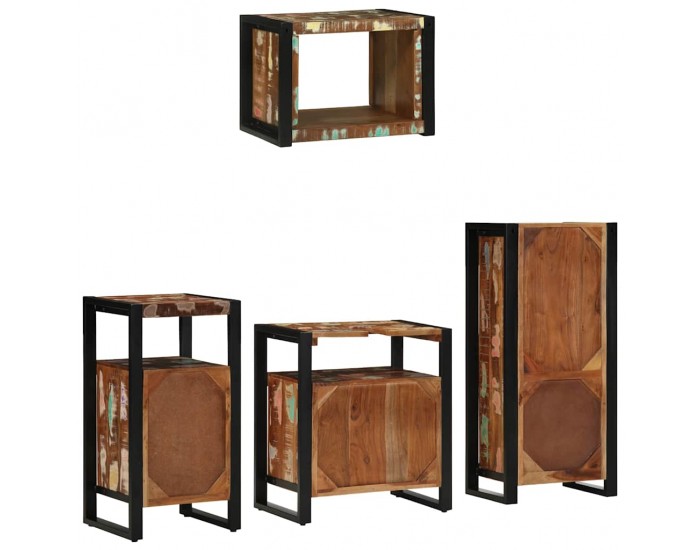 Sonata H Комплект мебели за баня 4 pcs Солидна рециклирана дървесина