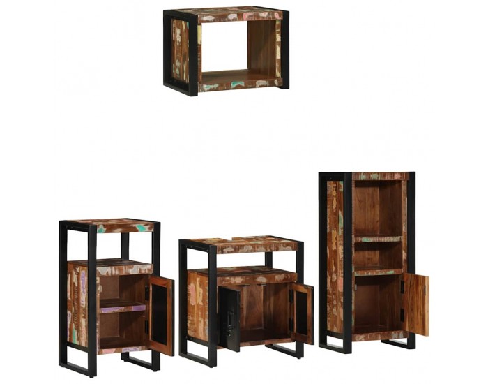 Sonata H Комплект мебели за баня 4 pcs Солидна рециклирана дървесина