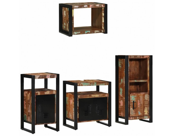 Sonata H Комплект мебели за баня 4 pcs Солидна рециклирана дървесина