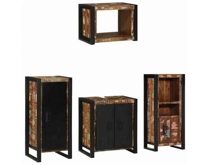 Sonata H Комплект мебели за баня 4 pcs Солидна рециклирана дървесина