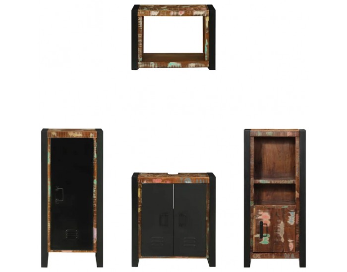 Sonata H Комплект мебели за баня 4 pcs Солидна рециклирана дървесина