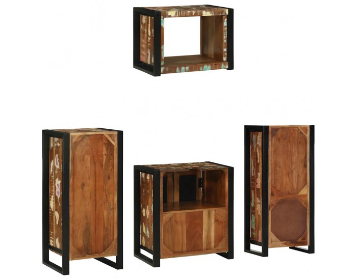 Sonata H Комплект мебели за баня 4 pcs Солидна рециклирана дървесина