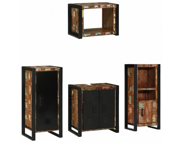 Sonata H Комплект мебели за баня 4 pcs Солидна рециклирана дървесина