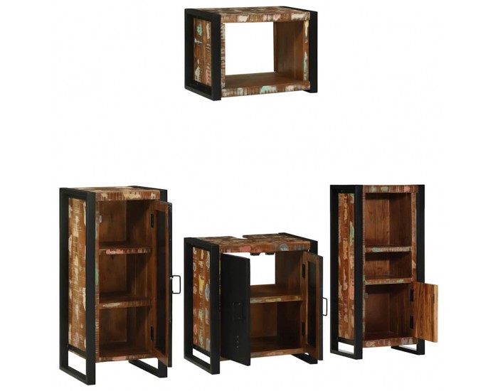 Sonata H Комплект мебели за баня 4 pcs Солидна рециклирана дървесина