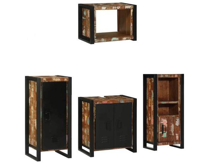 Sonata H Комплект мебели за баня 4 pcs Солидна рециклирана дървесина