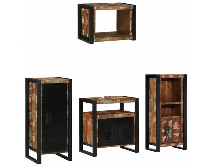 Sonata H Комплект мебели за баня 4 pcs Солидна рециклирана дървесина