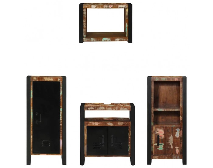 Sonata H Комплект мебели за баня 4 pcs Солидна рециклирана дървесина