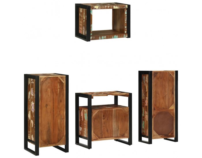 Sonata H Комплект мебели за баня 4 pcs Солидна рециклирана дървесина