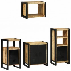 Sonata H Комплект мебели за баня 4 pcs Кафяво Солидно мангово дърво - Комплекти