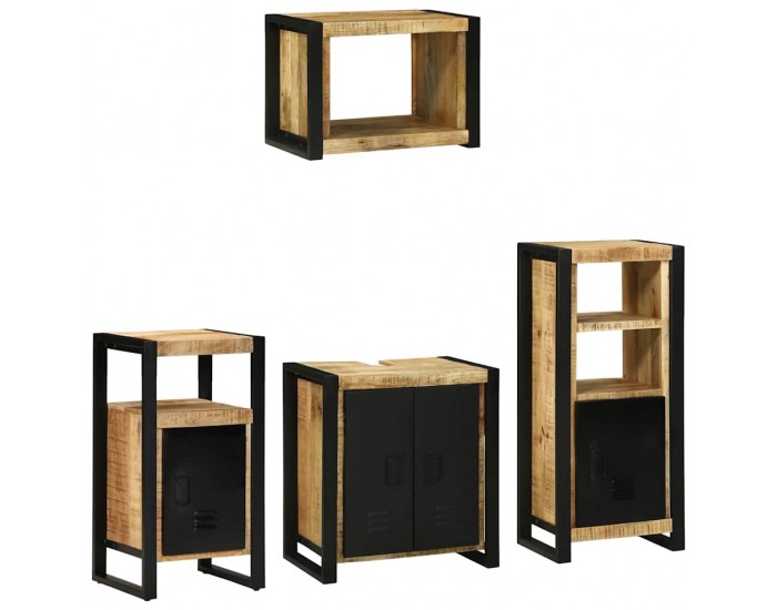 Sonata H Комплект мебели за баня 4 pcs Кафяво Солидно мангово дърво